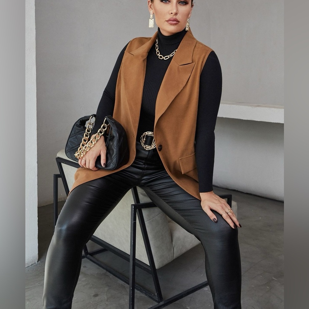 Suede Caramel Vest - Large